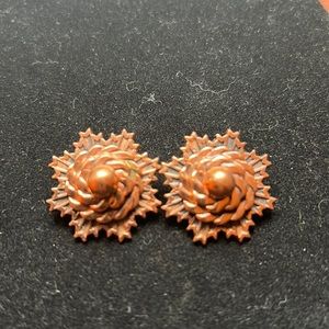 Vintage Copper Clip Earrings